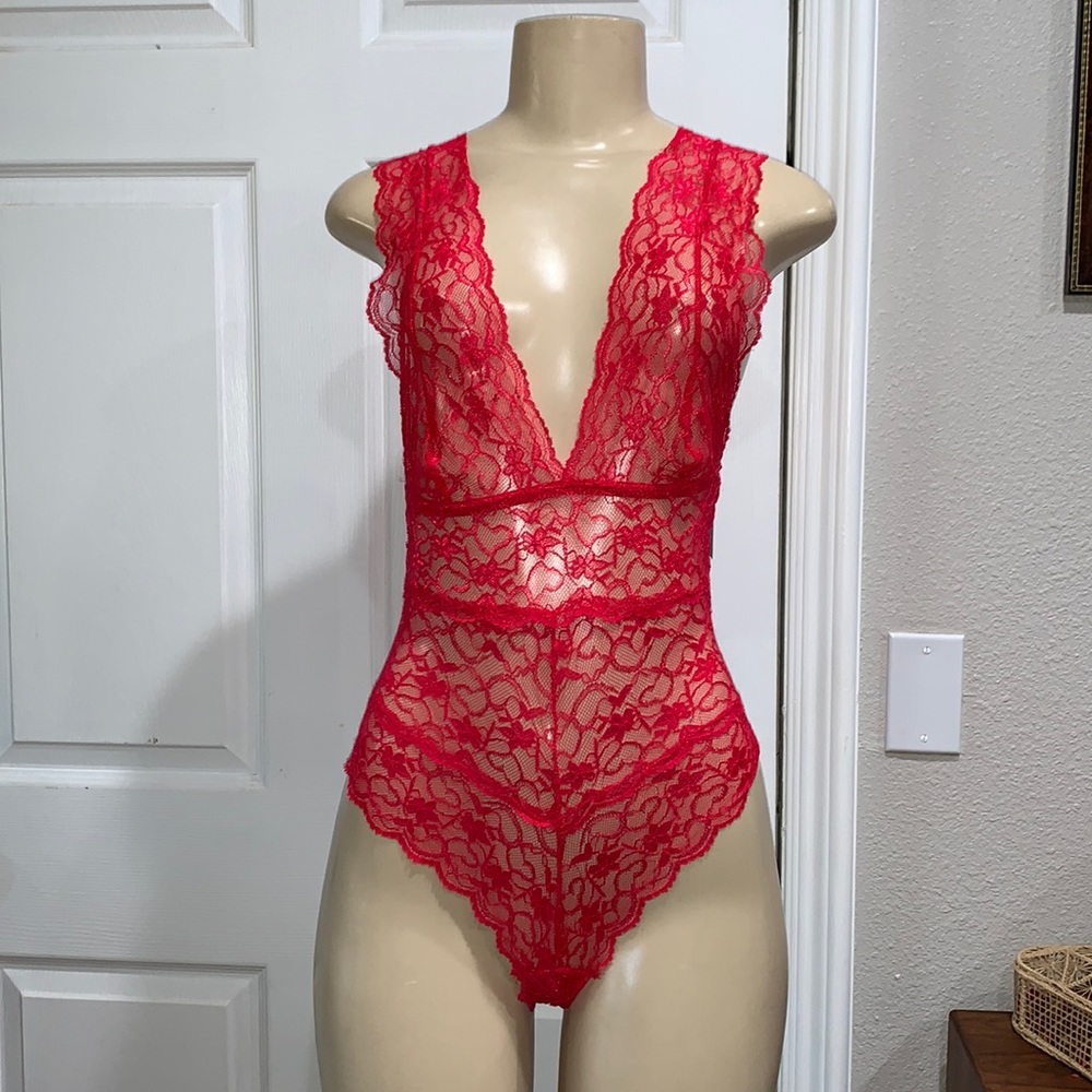 Just sexy lingerie Lace Teddy Bodysuit, Medium
